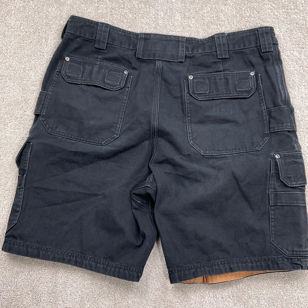 Duluth Cargo Shorts Men 40 ACT 37W Black Workwear Chore Utility Cotton‎ Canvas
